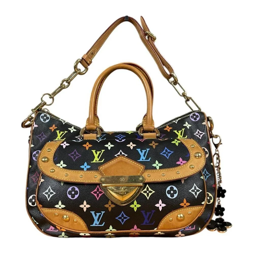 LOUIS VUITTON Multicolor Rita Black LV x TM Murakami Chain Shoulder Strap Bag
